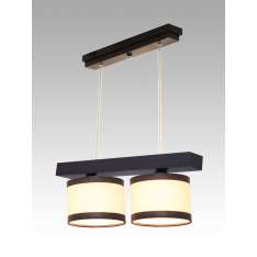 Lampa wisząca Jawa II - 51 3561 hotelowa abażur kremowy z brązowymi paskami