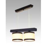 Lampa wisząca Jawa II - 51 3561 hotelowa abażur kremowy z brązowymi paskami