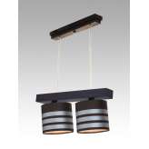 Lampa wisząca Jawa II - 52 3578 hotelowa abażur brązowy z aluminiowymi paskami