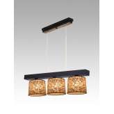 Lampa wisząca Jawa III - 2 3592 hotelowa abażur beżowy z czarnym wzorem