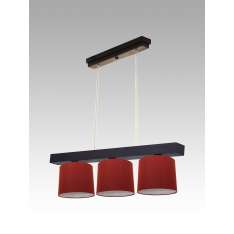 Lampa wisząca Jawa III - 4 3608 hotelowa abażur bordowy