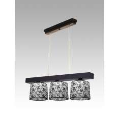 Lampa wisząca Jawa III - 13 3653 hotelowa abażur biały z czarnym wzorem