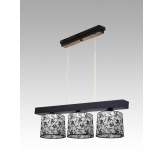 Lampa wisząca Jawa III - 13 3653 hotelowa abażur biały z czarnym wzorem