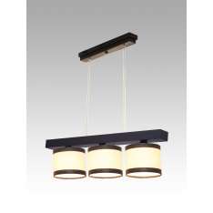 Lampa wisząca Jawa III - 51 3691 hotelowa abażur kremowy z brązowymi paskami