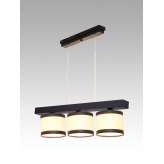 Lampa wisząca Jawa III - 51 3691 hotelowa abażur kremowy z brązowymi paskami