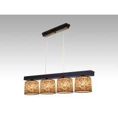 Lampa wisząca Jawa IV - 2 3721 hotelowa abażur beżowy z czarnym wzorem