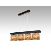 Lampa wisząca Jawa IV - 2 3721 hotelowa abażur beżowy z czarnym wzorem