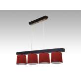 Lampa wisząca Jawa IV - 4 3738 hotelowa abażur bordowy