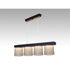 Lampa wisząca Jawa IV - 5 3745 hotelowa abażur srebrne nitki