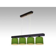 Lampa wisząca Jawa IV - 10 3769 hotelowa abażur zielony