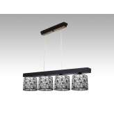 Lampa wisząca Jawa IV - 13 3783 hotelowa abażur biały z czarnym wzorem