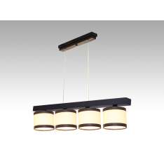 Lampa wisząca Jawa IV - 51 3820 hotelowa abażur kremowy z brązowymi paskami