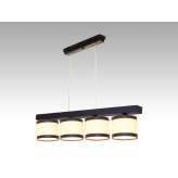 Lampa wisząca Jawa IV - 51 3820 hotelowa abażur kremowy z brązowymi paskami