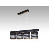 Lampa wisząca Jawa IV - 52 3837 hotelowa abażur brązowy z aluminiowymi paskami