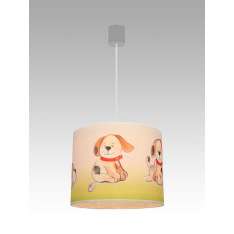 Lampa wisząca Kids W3 3868 hotelowa abażur kremowy z Pieskami