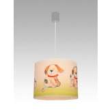 Lampa wisząca Kids W3 3868 hotelowa abażur kremowy z Pieskami