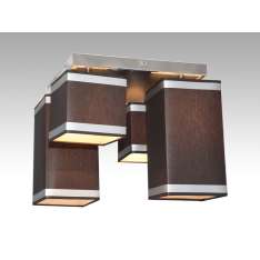 Plafon Sofia 52 7361 hotelowy abażur brązowy z aluminiowymi paskami