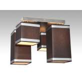 Plafon Sofia 52 7361 hotelowy abażur brązowy z aluminiowymi paskami