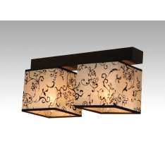 Plafon Vigo II - 2 7514 hotelowy abażur beżowy z czarnym wzorem