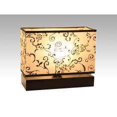 Lampa stołowa Orlando 2 4483 hotelowa abażur beżowy z czarnym wzorem