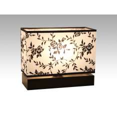 Lampa stołowa Orlando 13 4544 hotelowa abażur biały z czarnym wzorem