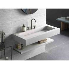 Prostokątna umywalka wisząca z gresu porcelanowego ABK Bath Design