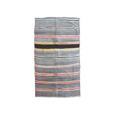 Prostokątny dywanik wełniany w paski Afolki Kilim TA390BE