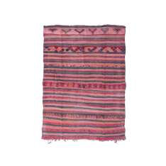 Prostokątny dywanik wełniany w paski Afolki Kilim TA55BE