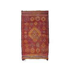 Prostokątny dywan wełniany z długim włosiem Afolki Rehamna TAA128BE