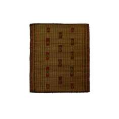 Prostokątna mata z drewna i skóry Afolki Tuareg ST043TU