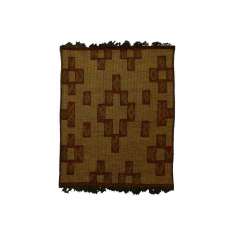 Prostokątna mata z drewna i skóry Afolki Tuareg ST044TU