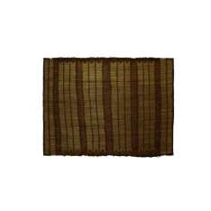 Prostokątna mata z drewna i skóry Afolki Tuareg ST045TU