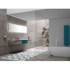 Podwójna szafka pod umywalkę z melaminy z blatem Solid Surface Alpemadre Plano - COMPOSITION 5