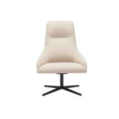 Krzesło biurowe z wysokim oparciem, tapicerowane skórą, z podstawą 4-Spoke Andreu World Alya Executive BU1489