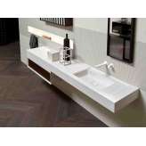 Prostokątna umywalka Flumood® z wbudowanym blatem Antonio Lupi Design Bemade