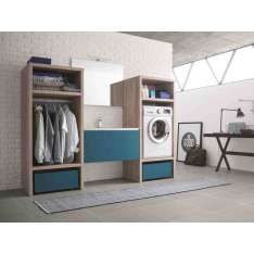 Szafka w pralni ze zlewem na pralkę Arblu Laundry room cabinet with sink