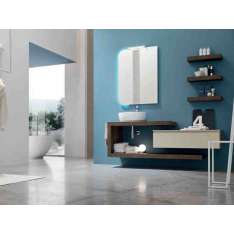 Pojedyncza dębowa szafka pod umywalkę z lustrem Arcom Soul - COMPOSITION 09