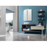 Pojedyncza dębowa szafka pod umywalkę z lustrem Arcom Soul - COMPOSITION 09