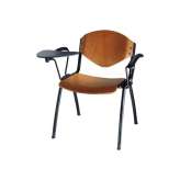 Drewniane krzesło treningowe z możliwością układania w stosy, z tabletem do pisania Ares Line Omnia contract