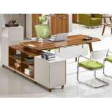 Drewniane biurko biurowe w kształcie litery L z półkami Arrediorg.It® Evolutio A109