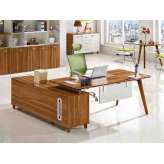 Drewniane biurko biurowe w kształcie litery L z półkami Arrediorg.It® Evolutio A609