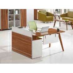 Drewniane biurko biurowe w kształcie litery L z półkami Arrediorg.It® Evolutio A909