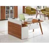 Drewniane biurko biurowe w kształcie litery L z półkami Arrediorg.It® Evolutio A909