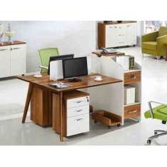 Drewniane biurko robocze z półkami Arrediorg.It® Evolutio B305