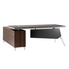 Drewniane biurko gabinetowe z półkami Arrediorg.It® Platinum