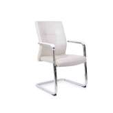 Tapicerowane krzesło biurowe z ekoskóry z podłokietnikami Arrediorg.It® VISITOR