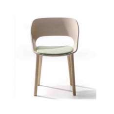 Krzesło jesionowe z wbudowaną poduszką Arrmet Kabira Wood 4WL