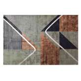Ręcznie wykonany prostokątny dywan o geometrycznych kształtach Arte di tappeti PATHWAY RAME