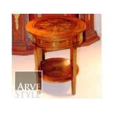 Niski okrągły stolik kawowy z litego drewna Arvestyle Mary