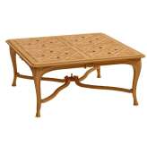 Kwadratowy stolik kawowy z drewna tekowego Astello Fleur de Lys